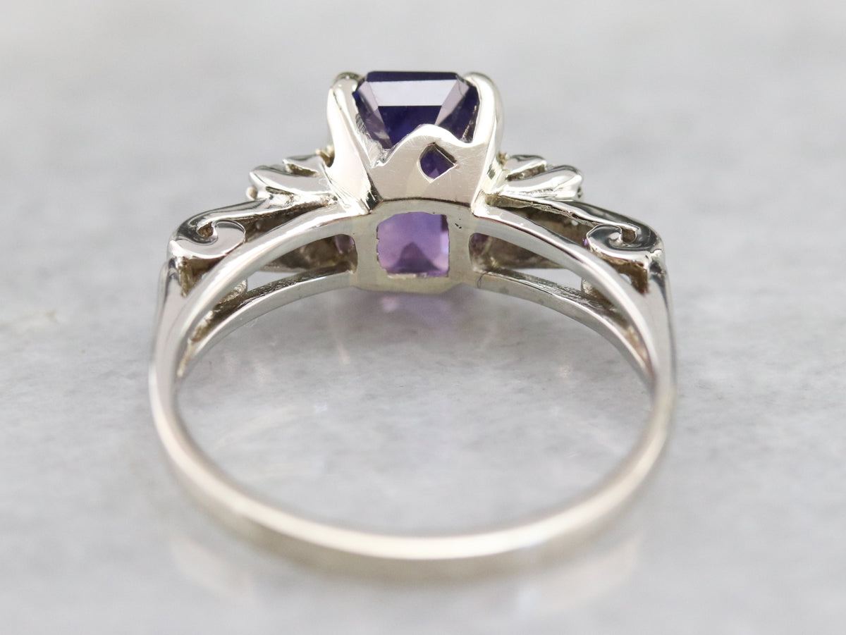 Purple Ceylon Sapphire and Diamond Ring