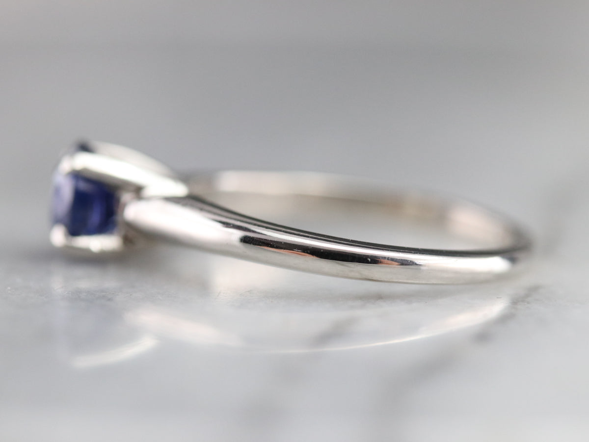 Platinum Sapphire Solitaire Ring