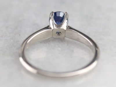 Platinum Sapphire Solitaire Ring