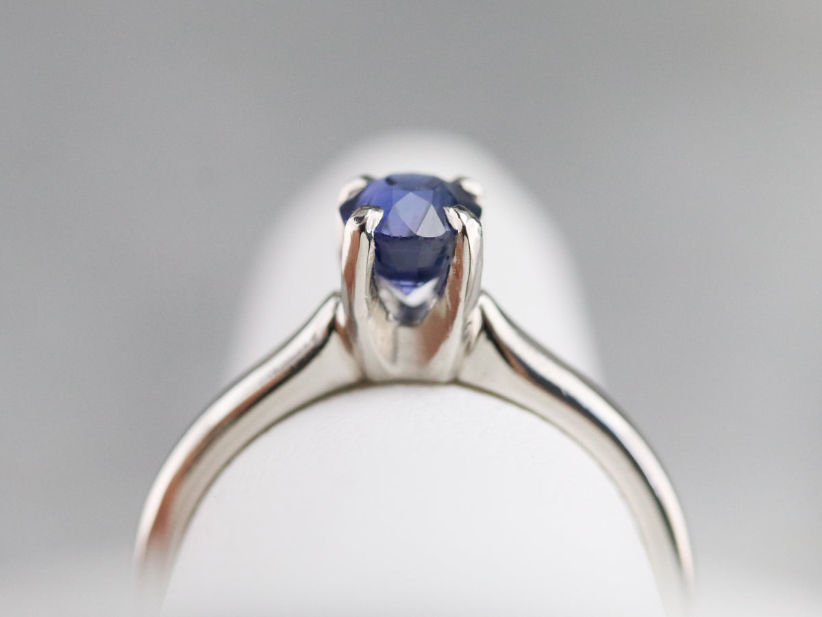 Platinum Sapphire Solitaire Ring