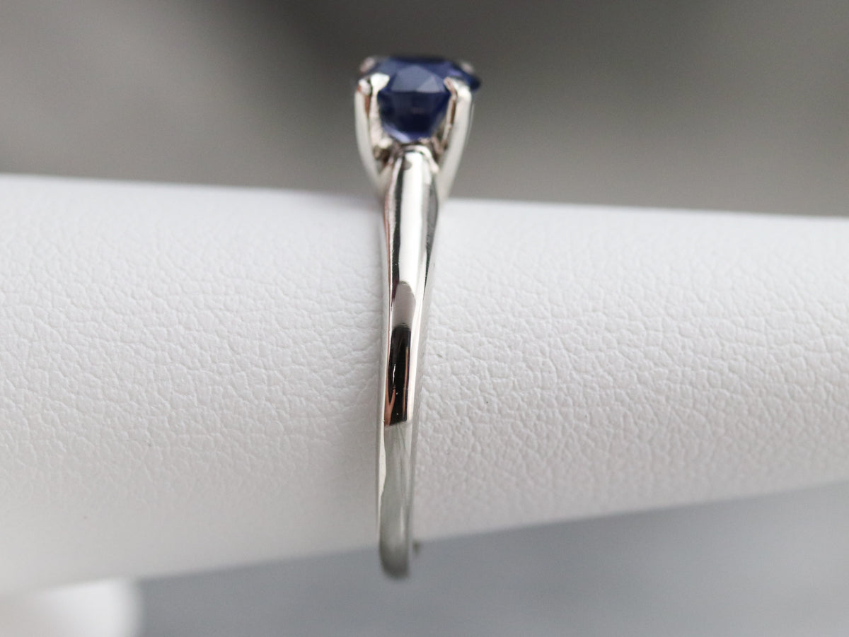 Platinum Sapphire Solitaire Ring