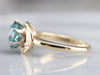 Etched Blue Zircon Solitaire Ring