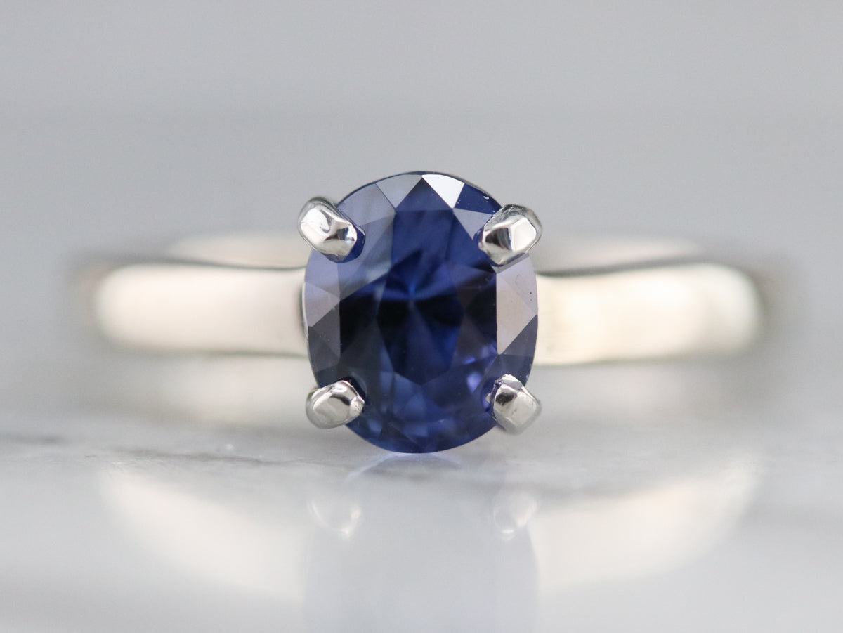 Sapphire Solitaire Engagement Ring
