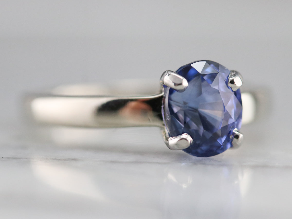 Sapphire Solitaire Engagement Ring