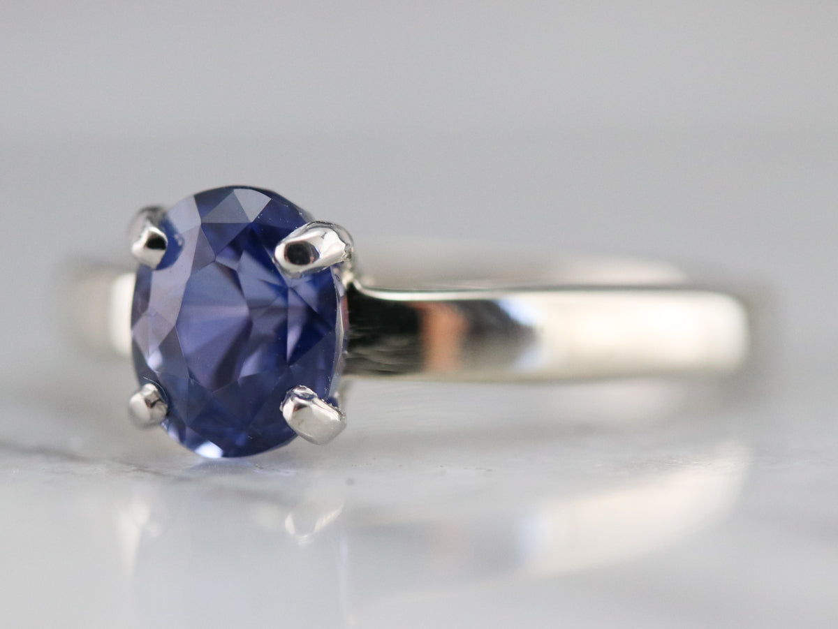 Sapphire Solitaire Engagement Ring