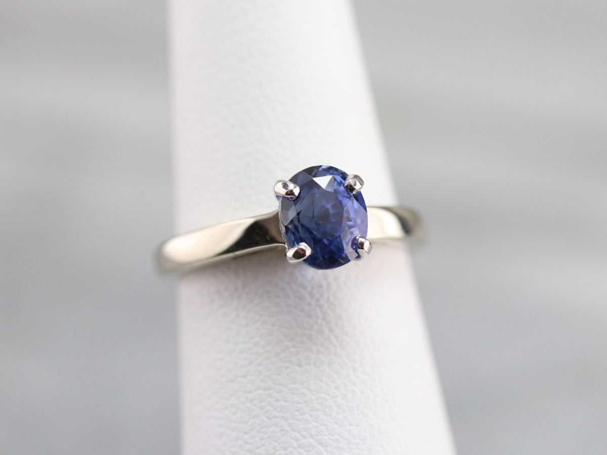Sapphire Solitaire Engagement Ring