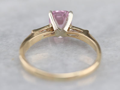 Cushion Cut Pink Sapphire and Diamond Ring