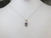 Purple Sapphire Diamond Halo Pendant