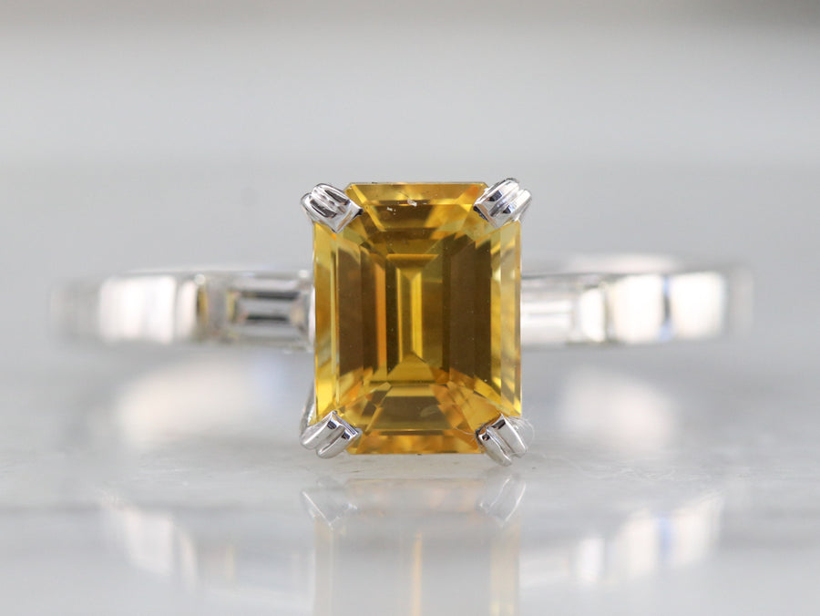 Yellow Sapphire Diamond Engagement Ring