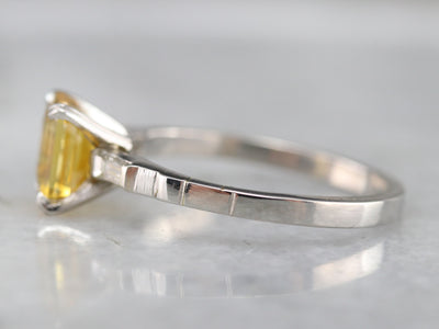 Yellow Sapphire Diamond Engagement Ring