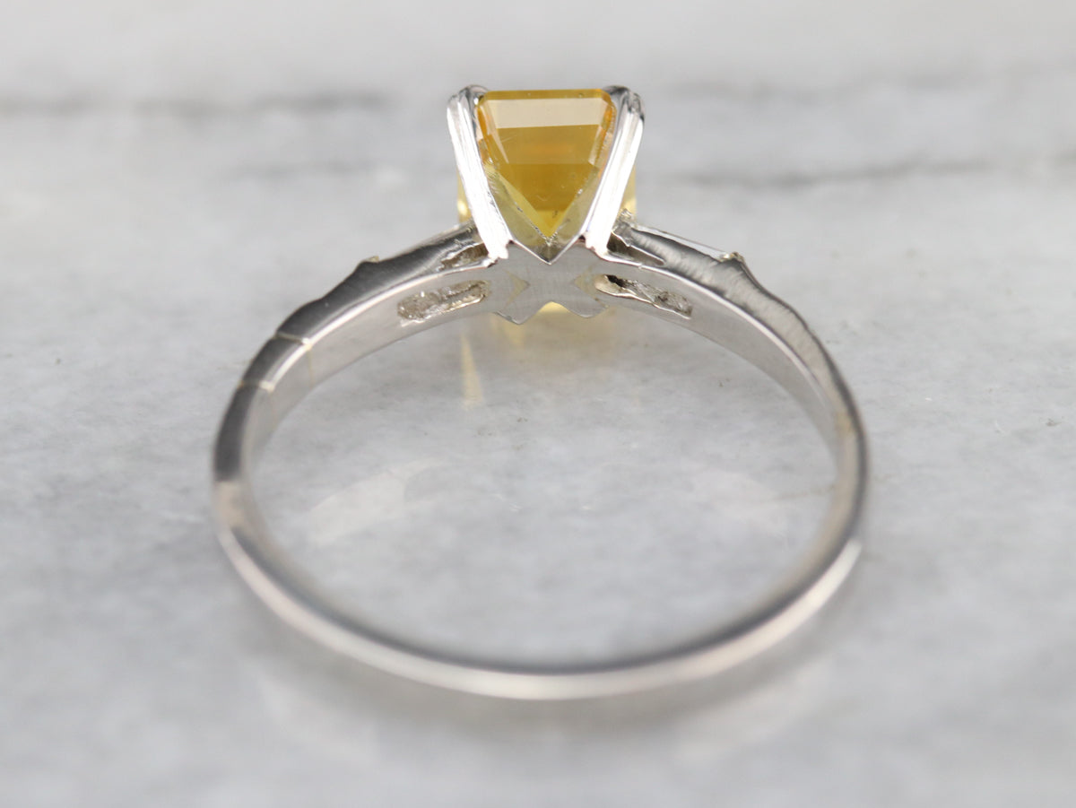 Yellow Sapphire Diamond Engagement Ring