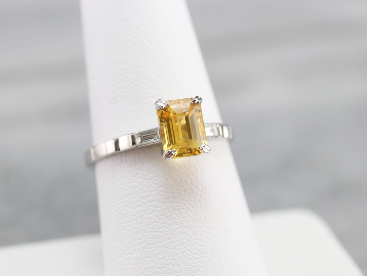 Yellow Sapphire Diamond Engagement Ring