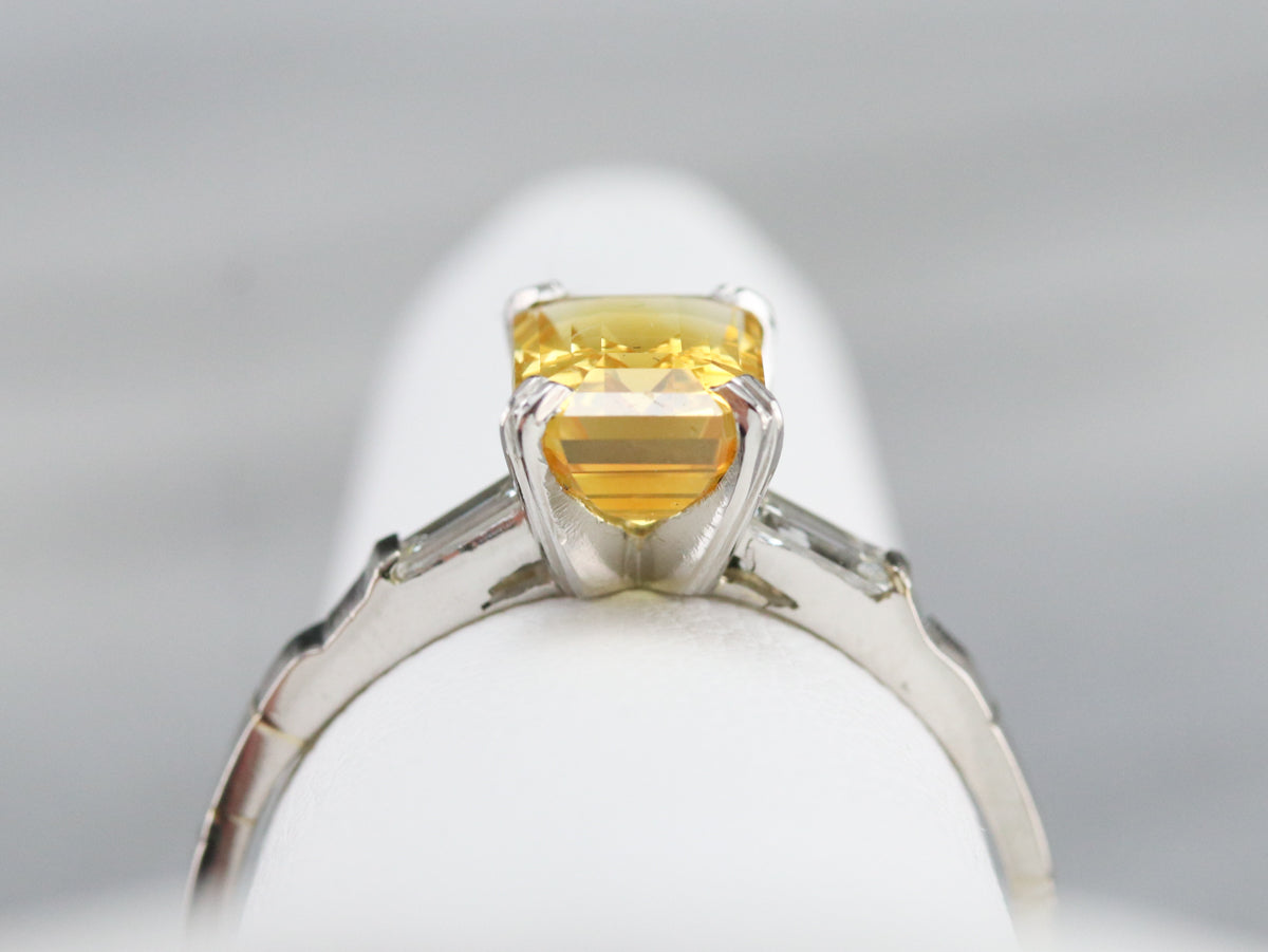 Yellow Sapphire Diamond Engagement Ring