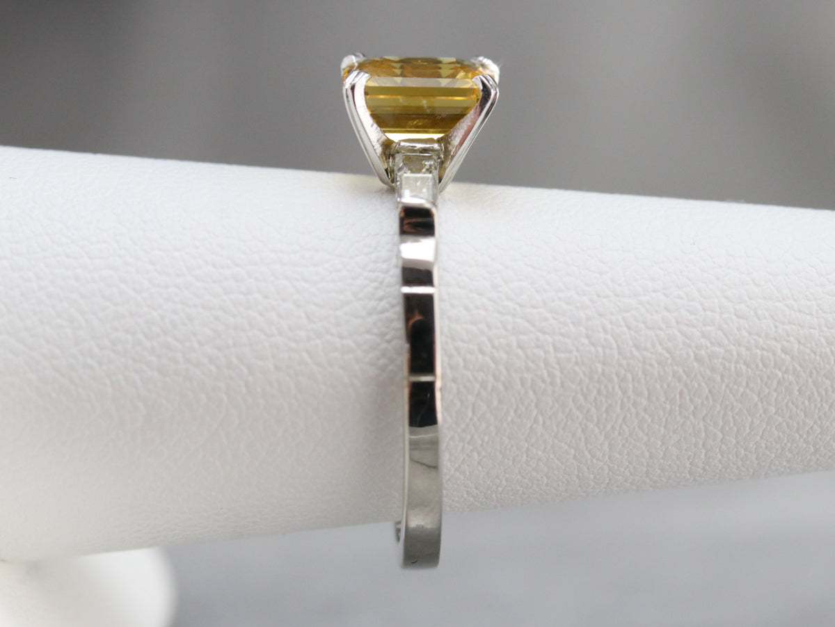 Yellow Sapphire Diamond Engagement Ring