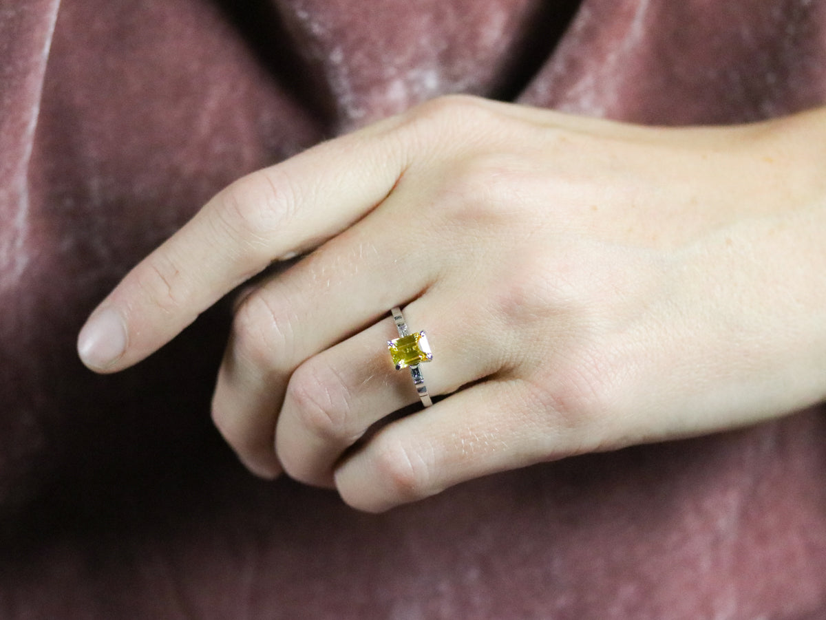 Yellow Sapphire Diamond Engagement Ring