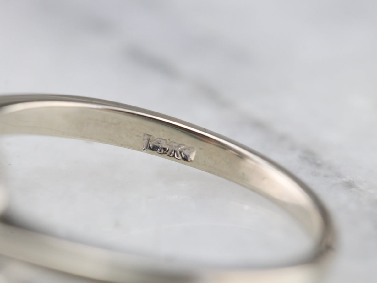 Sapphire Decorative White Gold Ring