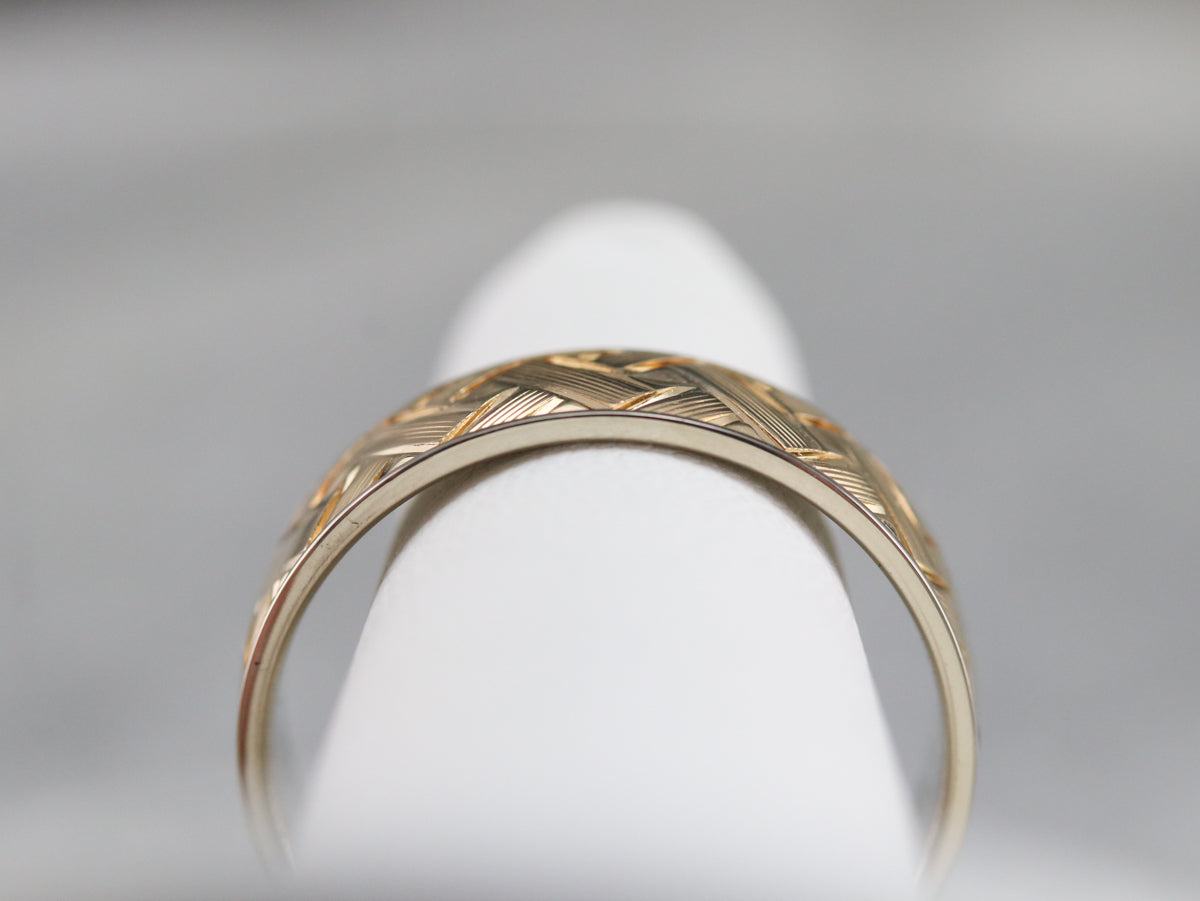 Art Carved Basket Weaved Band