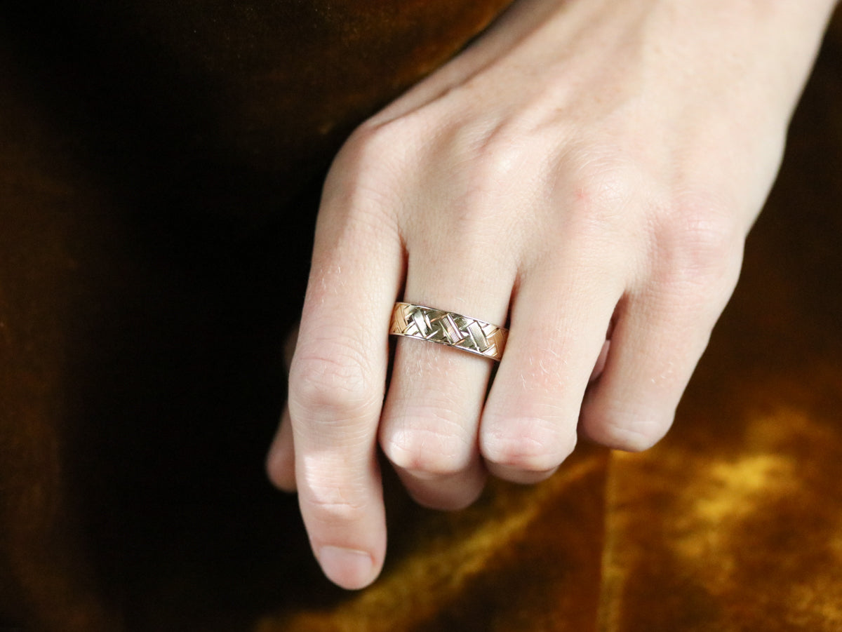 Art Carved Basket Weaved Band