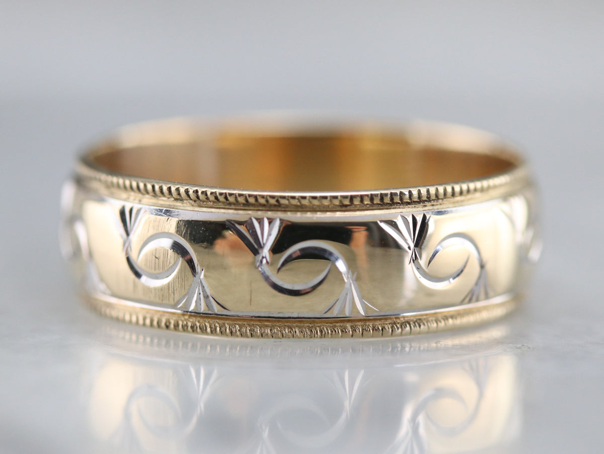 Scrolling Gold Pattern Band