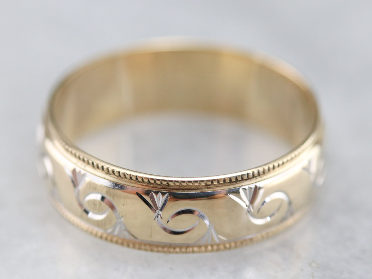 Scrolling Gold Pattern Band