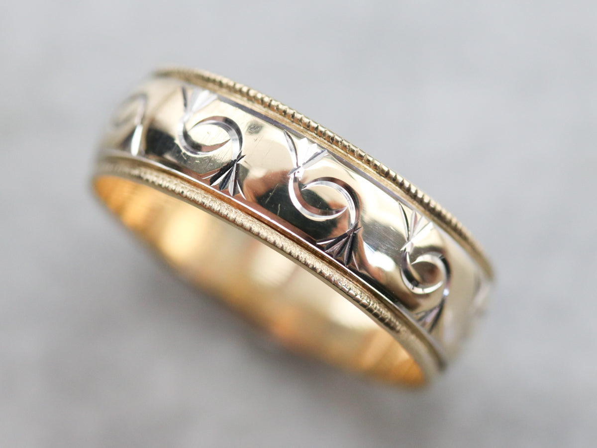 Scrolling Gold Pattern Band