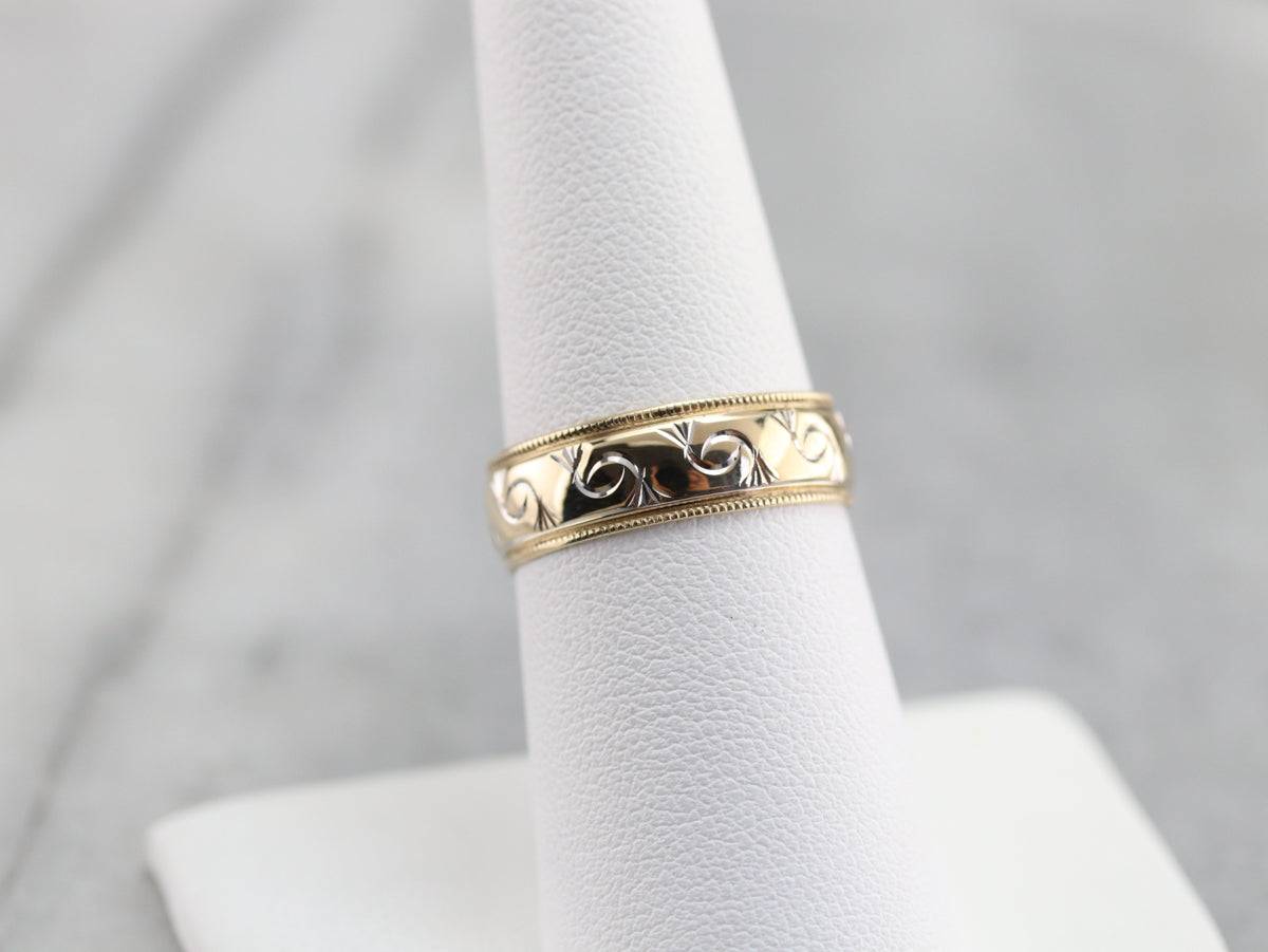 Scrolling Gold Pattern Band