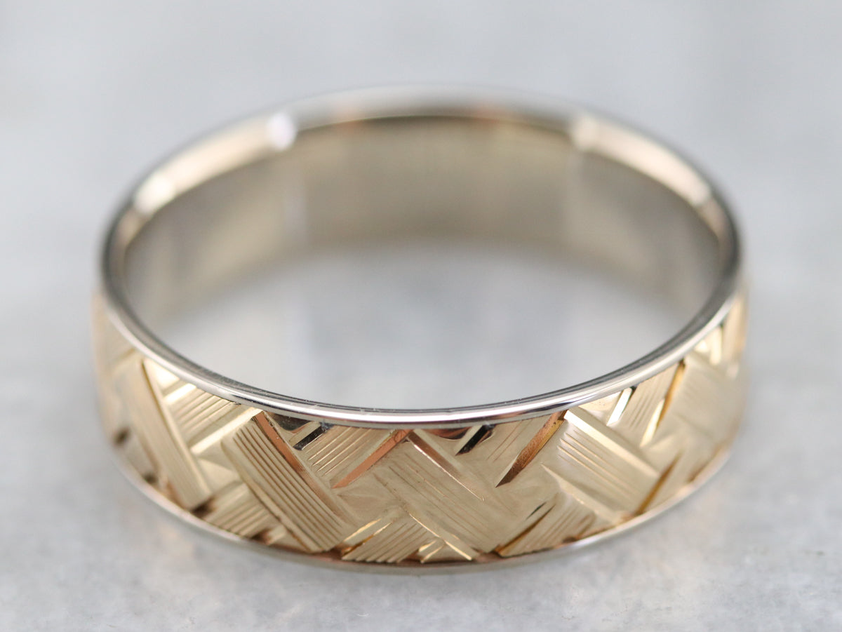 Art Carved Basket Weaved Band