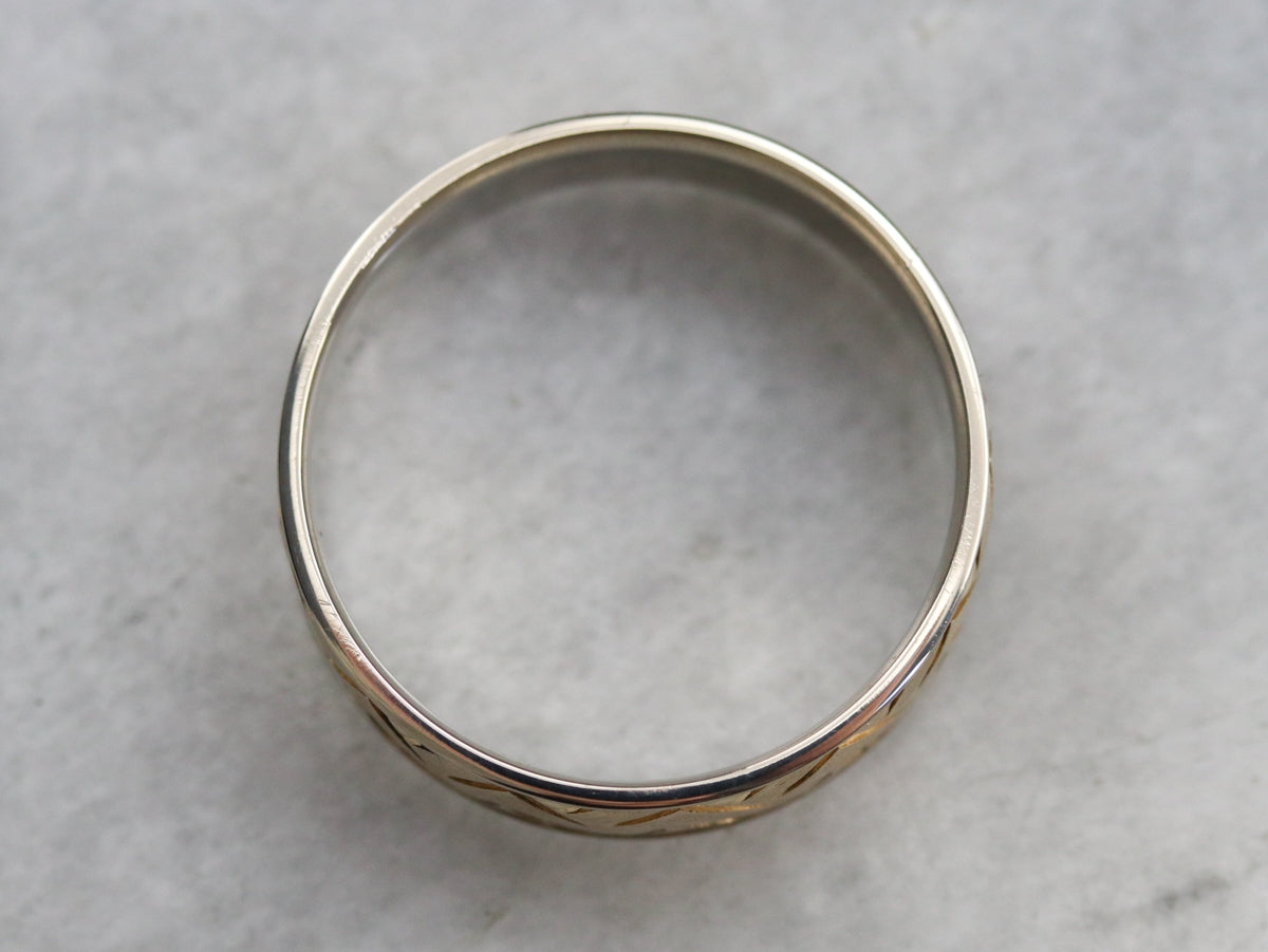 Art Carved Basket Weaved Band