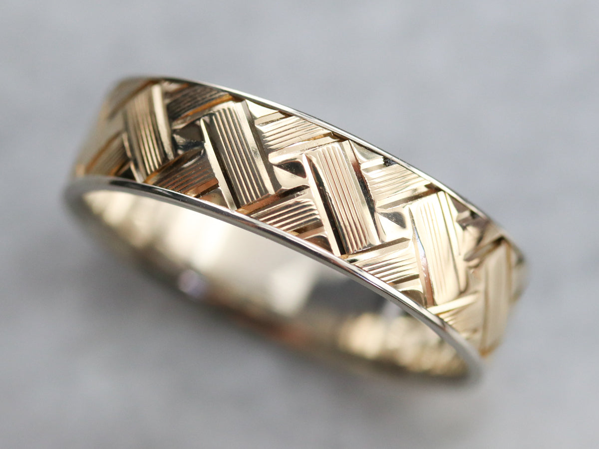 Art Carved Basket Weaved Band