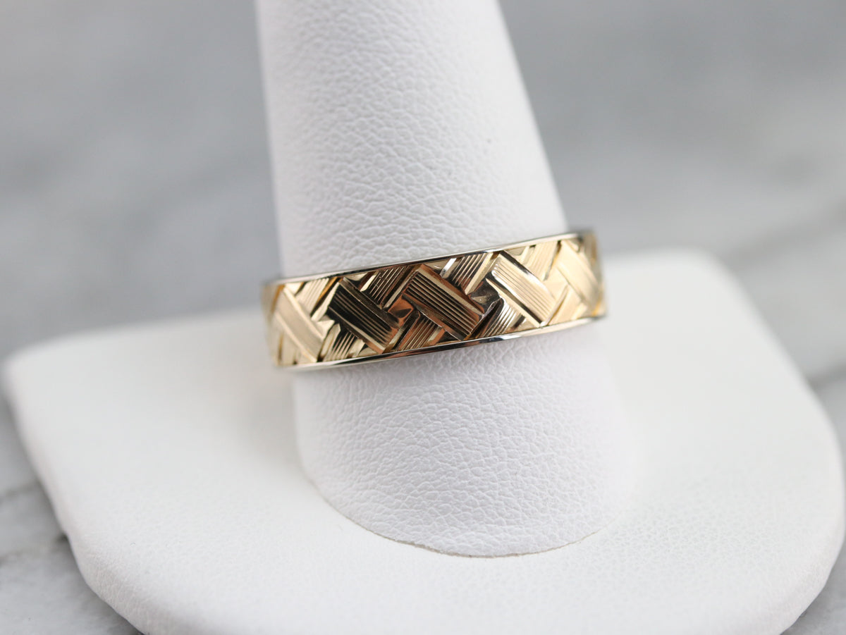 Art Carved Basket Weaved Band