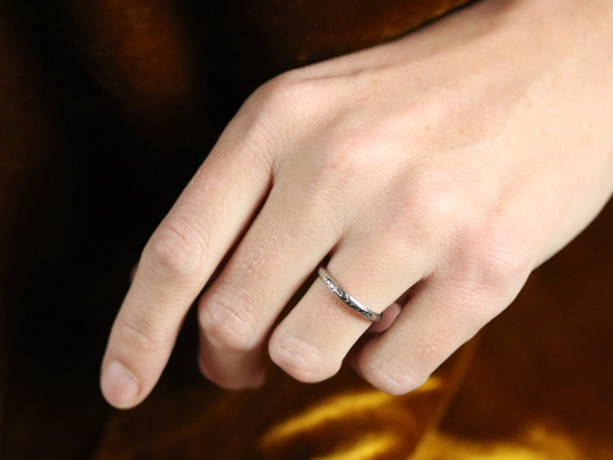 Art Deco Forget Me Not Band