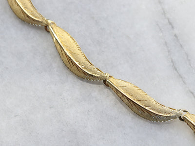 Vintage 18K Yellow Gold Leaf Bracelet