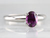 Pink Sapphire and Platinum Ring