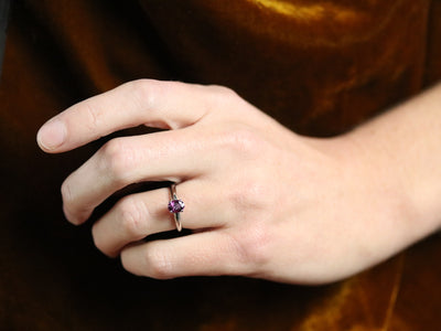 Pink Sapphire and Platinum Ring