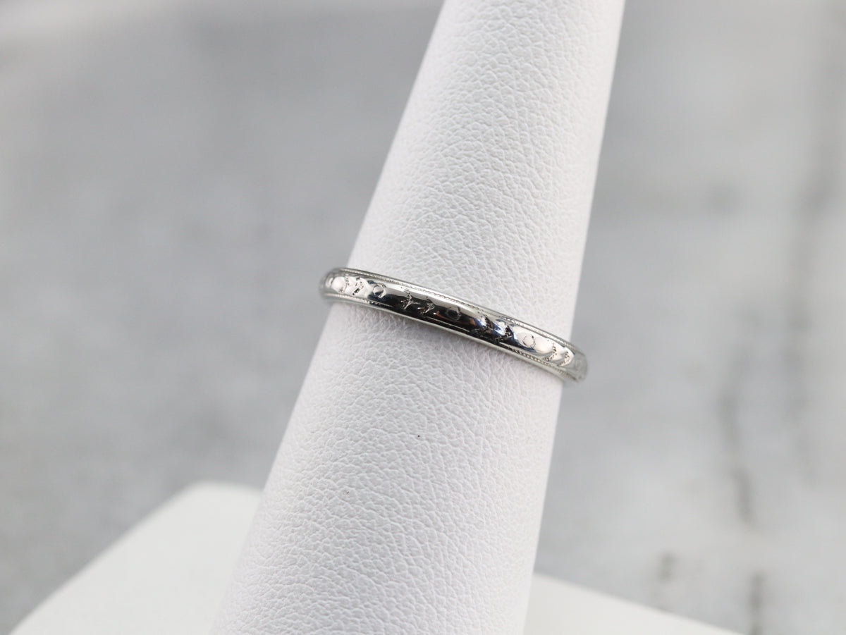 Art Deco Forget Me Not Band