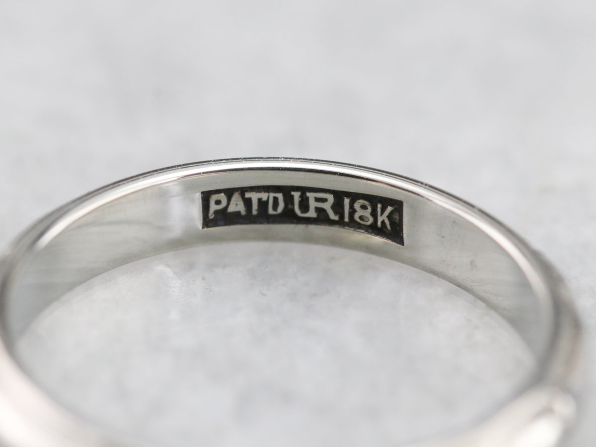 Vintage 18K White Gold Wedding Band