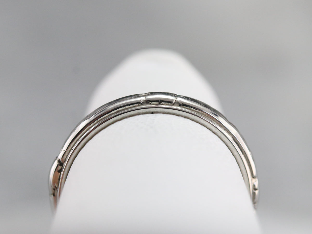 Vintage 18K White Gold Wedding Band