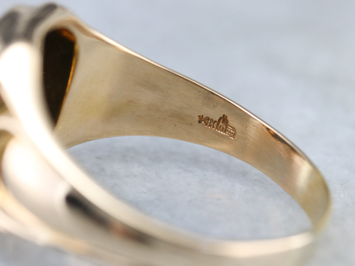 Men's Gold Retro Era Black Onyx Ring