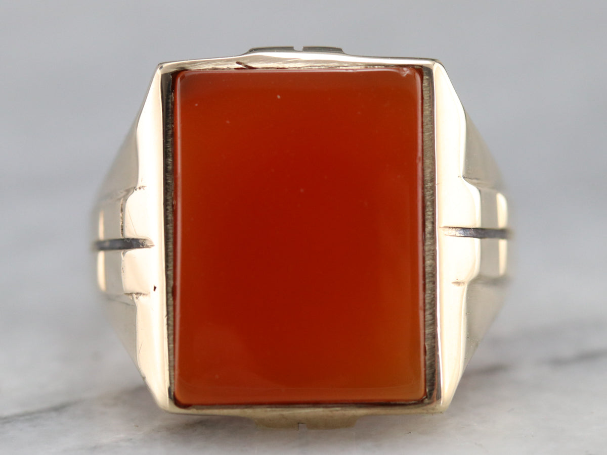 Mid Century Carnelian Ring