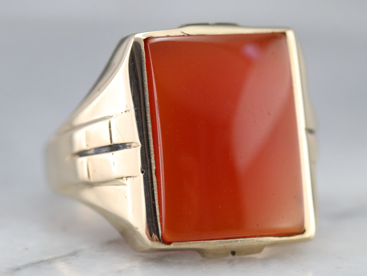 Mid Century Carnelian Ring