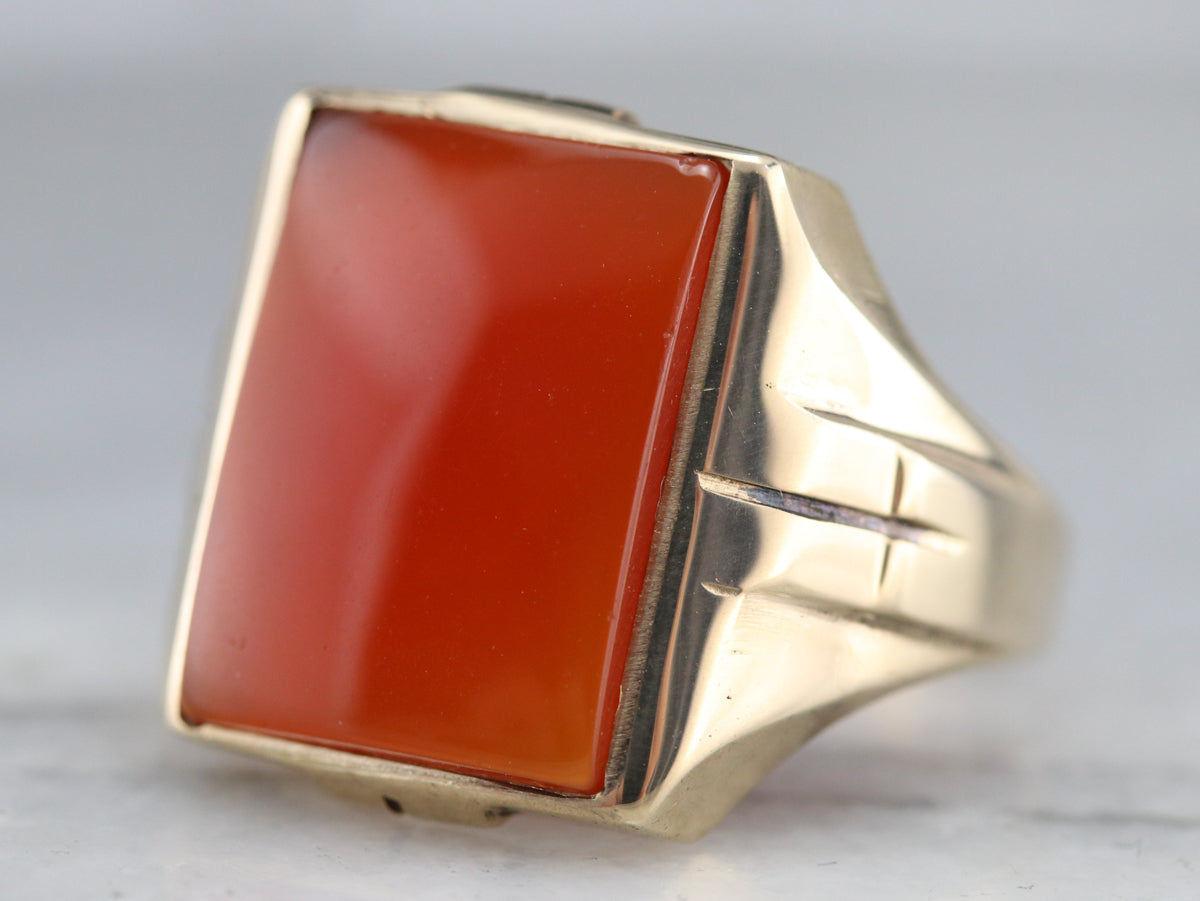Mid Century Carnelian Ring