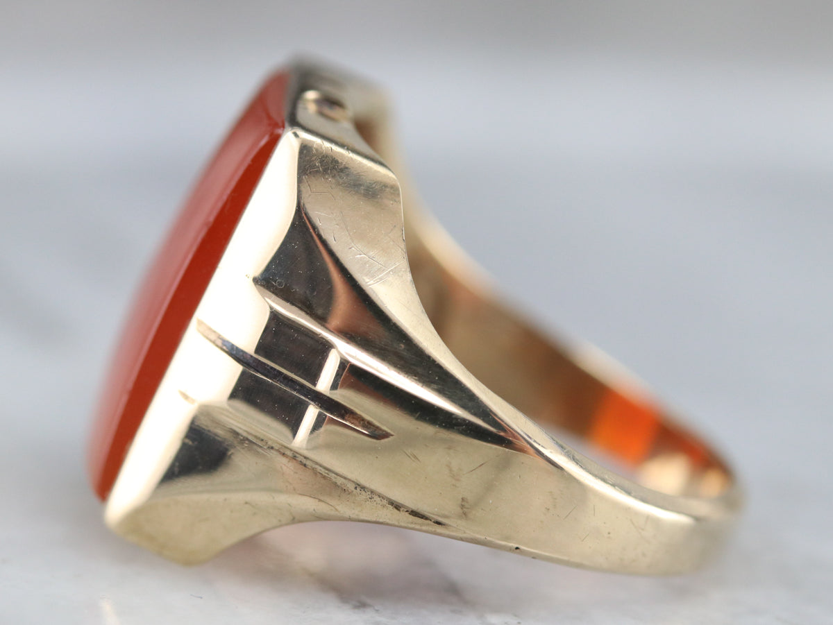 Mid Century Carnelian Ring