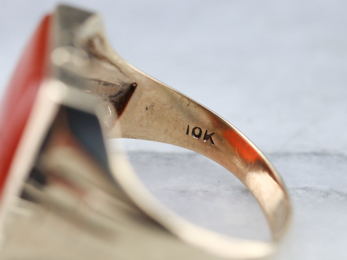 Mid Century Carnelian Ring