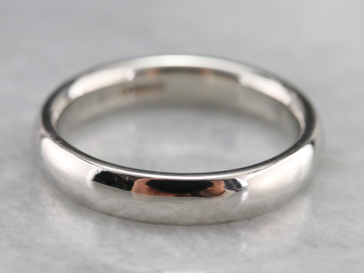 Polished Platinum Wedding Band