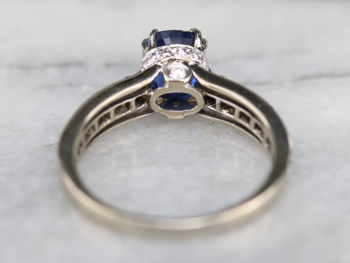 Sapphire and Diamond Engagement Ring