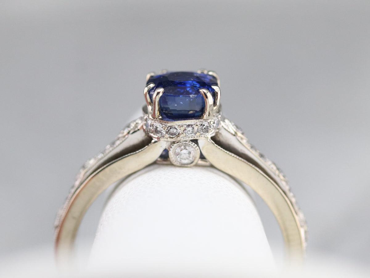 Sapphire and Diamond Engagement Ring