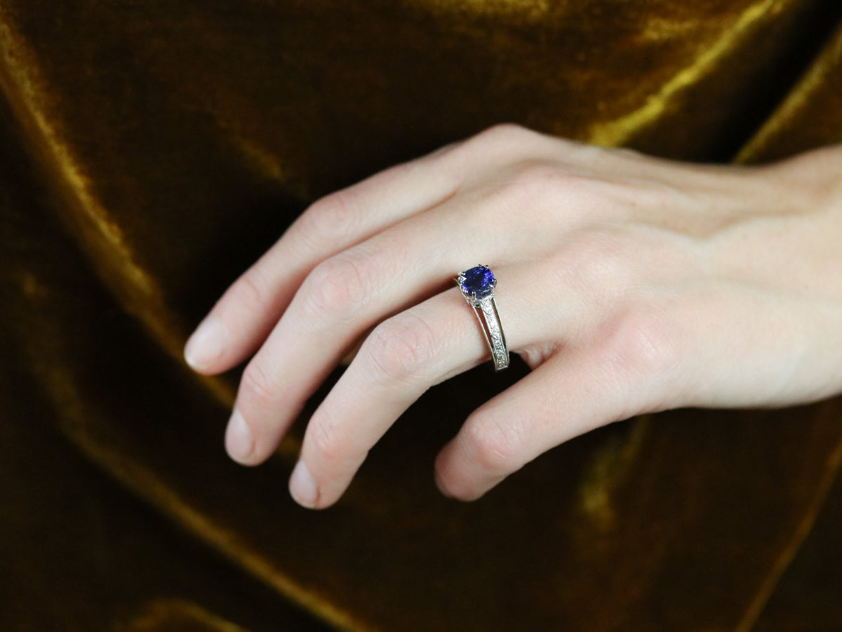 Sapphire and Diamond Engagement Ring