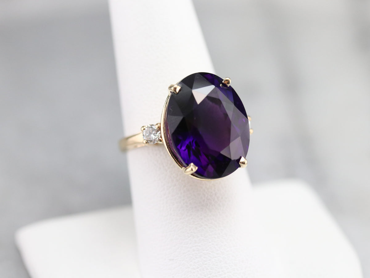 Amethyst and Diamond Cocktail Ring