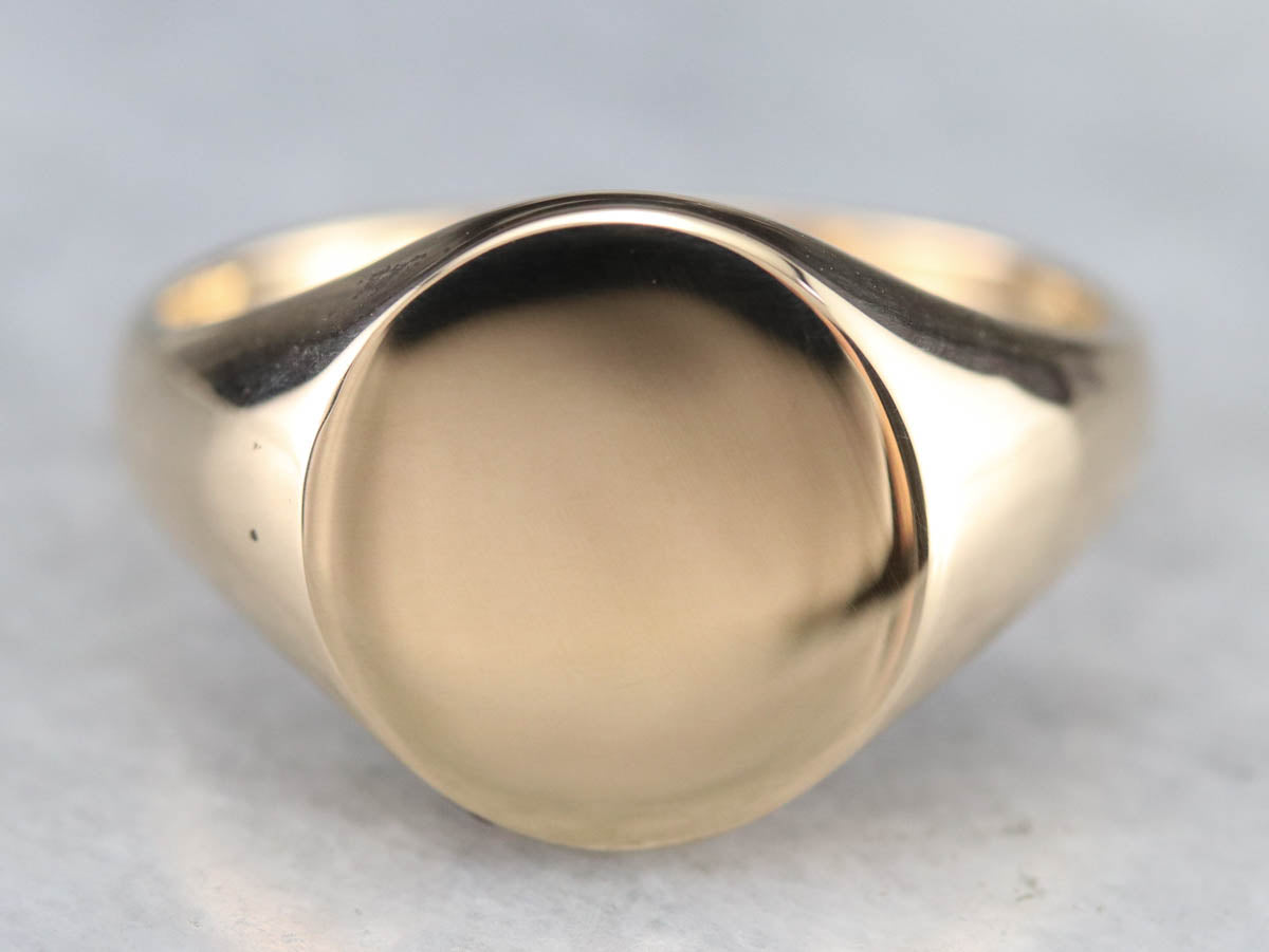 Unisex Plain Gold Signet Ring