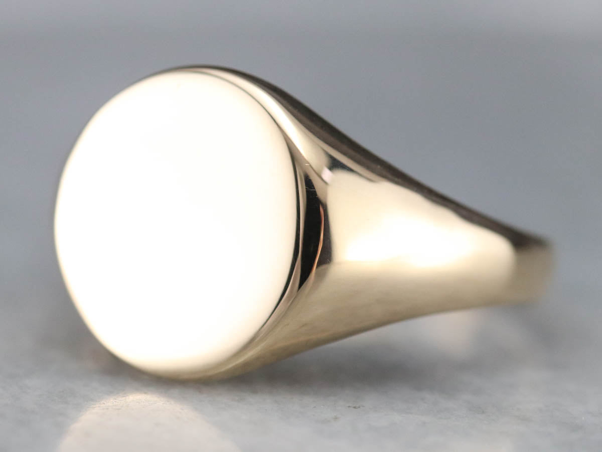 Unisex Plain Gold Signet Ring